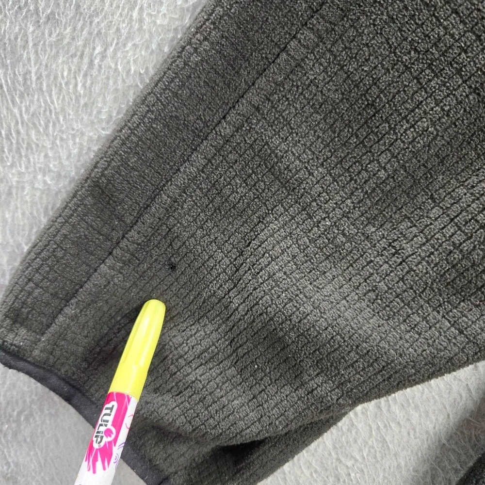 The North Face Men Jacket XL Gray Fleece Lined Logo Full Zip Mock Neck READ